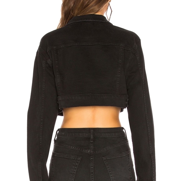 Cotton Citizen Super Crop Faded Black Denim Jacket